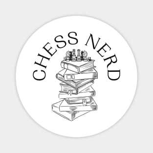 Chess nerd design book pile Magnet